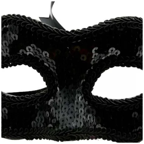 elegancka czarna maska wenecka z cekinami dodatek do stroju na karnawal