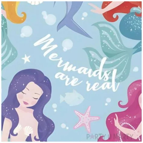 erwetki papierowe syrenki maki 33 cm 20 szt