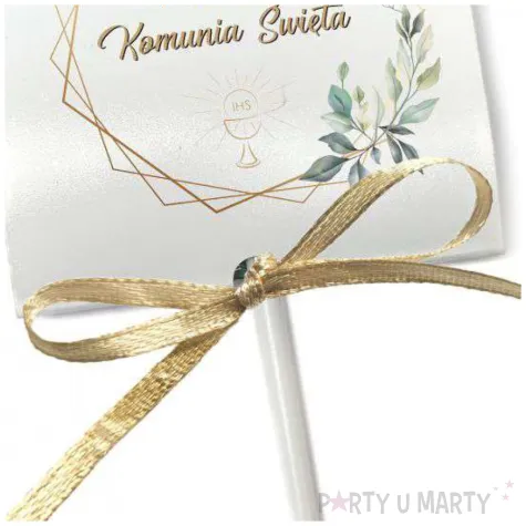etui na lizaka komunia swieta podziekowanie mietowa geometria 3 szt