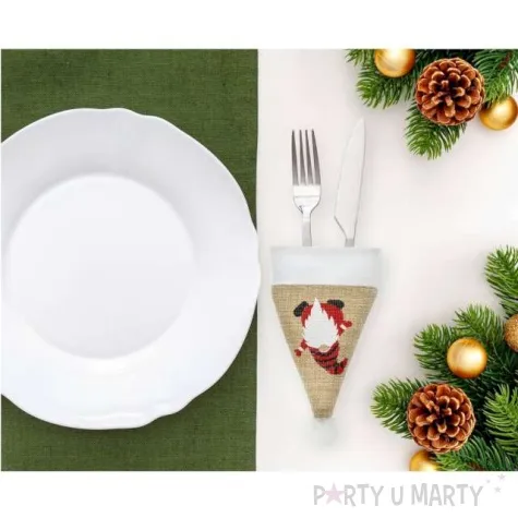 etui na sztucce czapka mikolaja skrzat godan