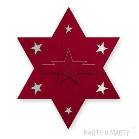 etui na sztucce gwiazda bordowy 2 szt
