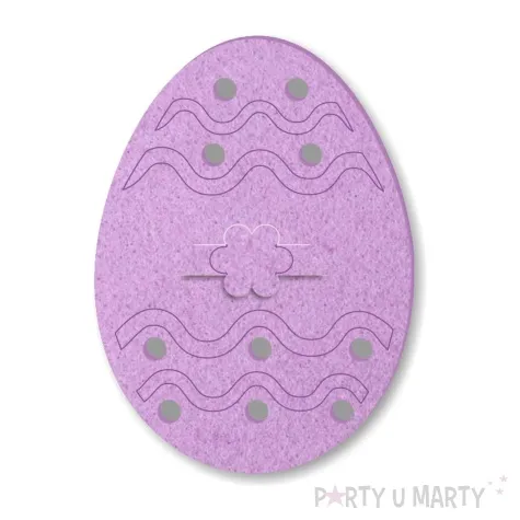 etui na sztucce wielkanocne pisanki i fale fioletowy jasny 2 szt