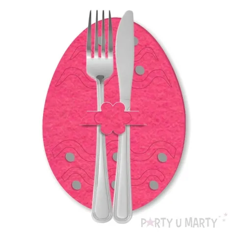 etui na sztucce wielkanocne pisanki i fale rozowy 2 szt