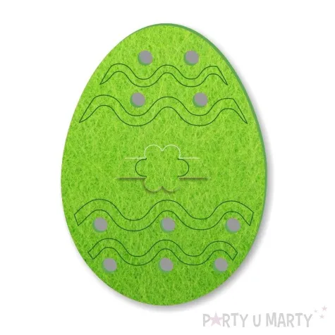 etui na sztucce wielkanocne pisanki i fale zielony 2 szt