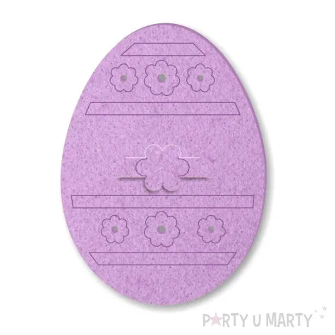 etui na sztucce wielkanocne pisanki z kwiatkami fioletowy jasny 2 szt