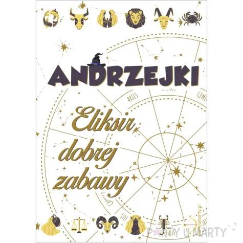 etykieta na butelke andrzejki astro zodiak 85x120 mm 5 szt