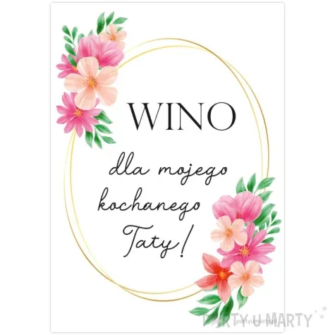 etykieta na butelke dzien ojca wino dla mojego kochanego taty 85x120 mm 5 szt