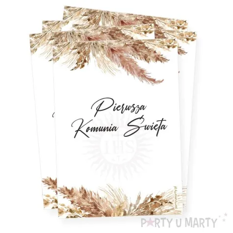 etykieta na butelke komunia swieta boho 85x120 mm 5 szt