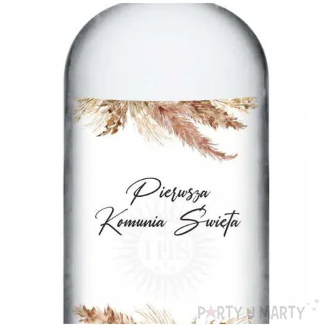etykieta na butelke komunia swieta boho 85x120 mm 5 szt