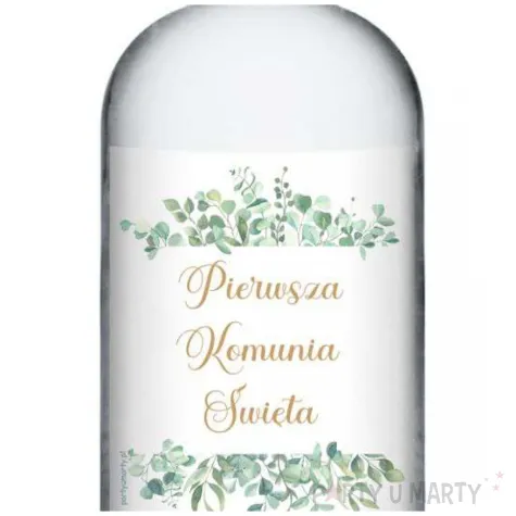 etykieta na butelke komunia swieta eukaliptus beauty 85x120 mm 5 szt