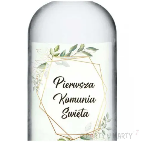etykieta na butelke komunia swieta mietowa geometria 85x120 mm 5 szt