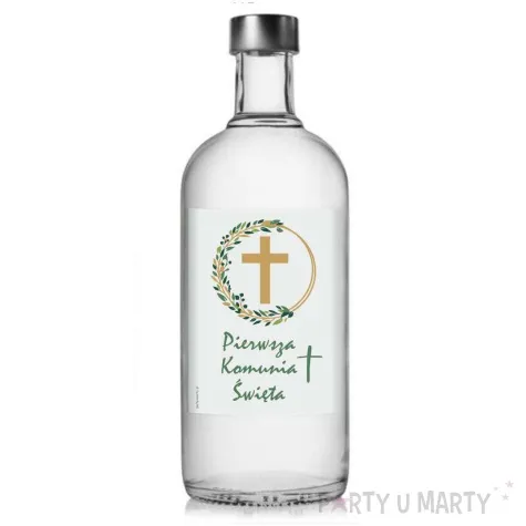 etykieta na butelke komunia swieta z krzyzem 85x120 mm 5 szt