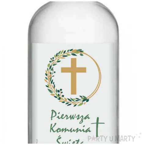 etykieta na butelke komunia swieta z krzyzem 85x120 mm 5 szt