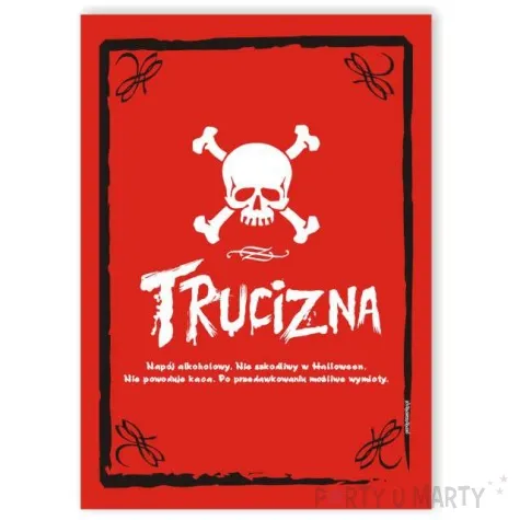 etykieta na butelke trucizna 85x120 mm 5 szt