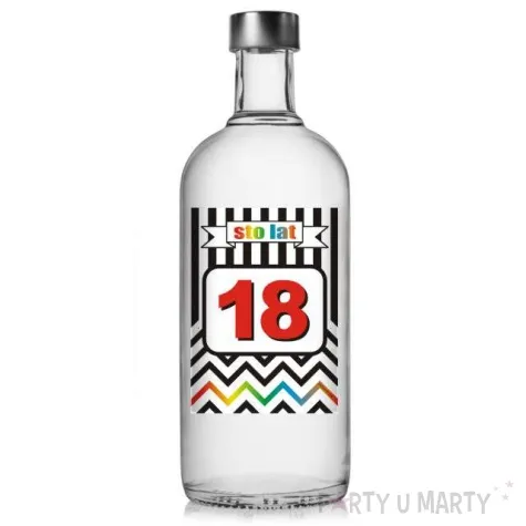 etykieta na butelke urodziny 18 chevron 85x120 mm 5 szt