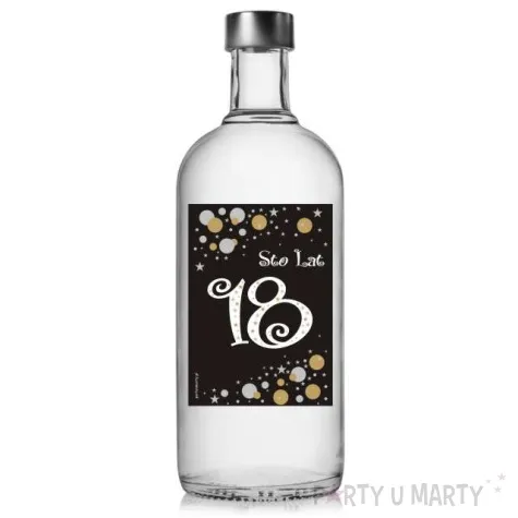 etykieta na butelke urodziny 18 gold 85x120 mm 5 szt