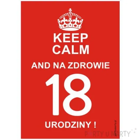 etykieta na butelke urodziny 18 keep calm 85x120 mm 5 szt