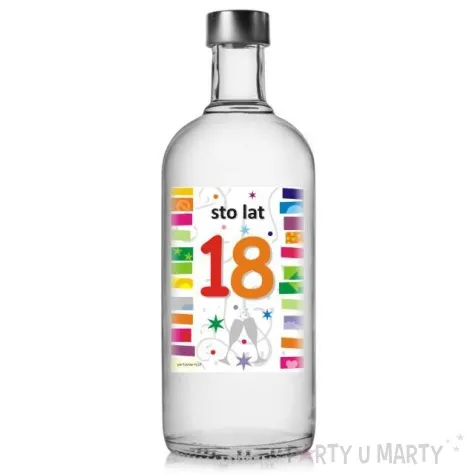 etykieta na butelke urodziny 18 rainbow 85x120 mm 5 szt