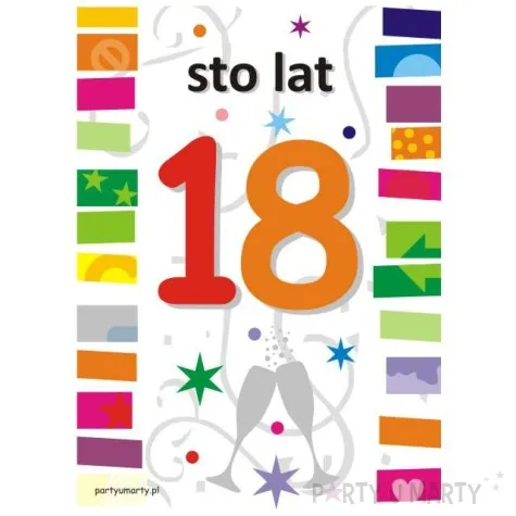 etykieta na butelke urodziny 18 rainbow 85x120 mm 5 szt