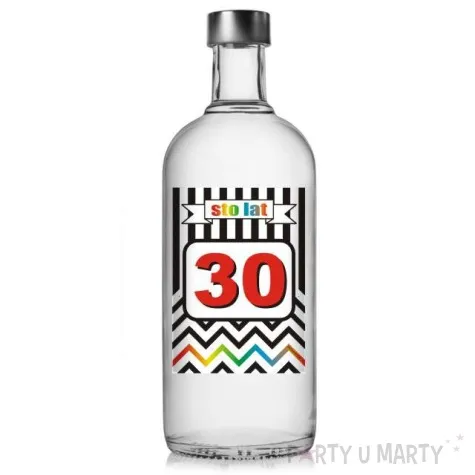 etykieta na butelke urodziny 30 chevron 85x120 mm 5 szt