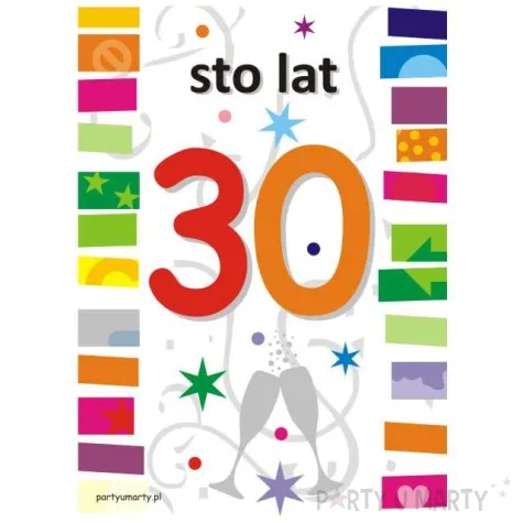 etykieta na butelke urodziny 30 rainbow 85x120 mm 5 szt