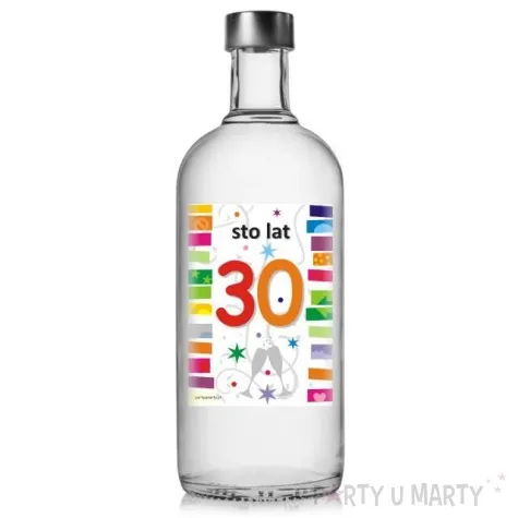 etykieta na butelke urodziny 30 rainbow 85x120 mm 5 szt