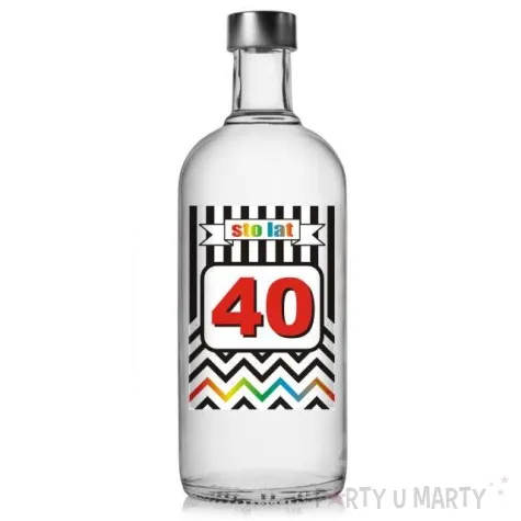 etykieta na butelke urodziny 40 chevron 85x120 mm 5 szt