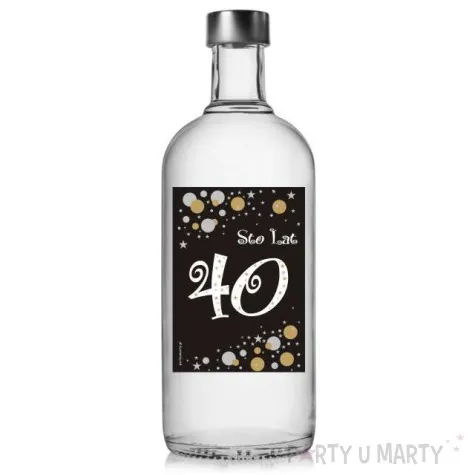 etykieta na butelke urodziny 40 gold 85x120 mm 5 szt