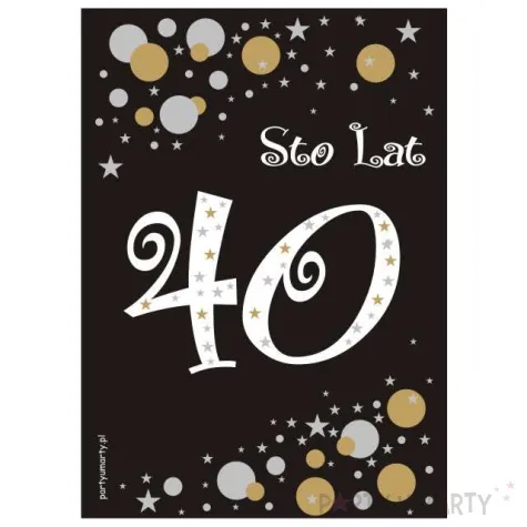 etykieta na butelke urodziny 40 gold 85x120 mm 5 szt