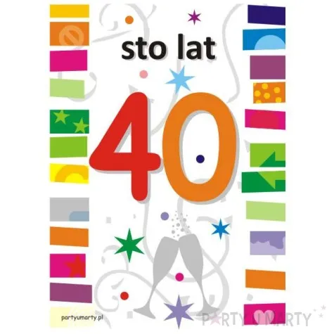 etykieta na butelke urodziny 40 rainbow 85x120 mm 5 szt