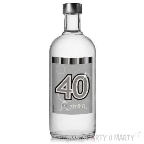 etykieta na butelke urodziny 40 silver 85x120 mm 5 szt