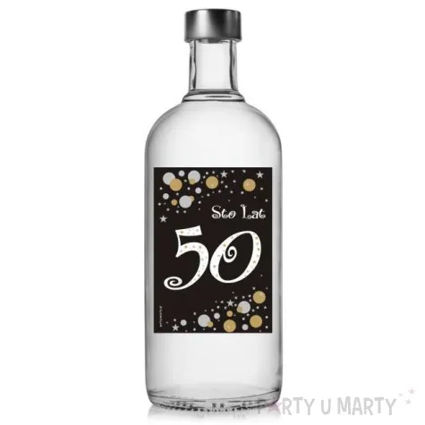 etykieta na butelke urodziny 50 gold 85x120 mm 5 szt