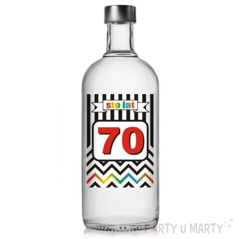 etykieta na butelke urodziny 70 chevron 85x120 mm 5 szt