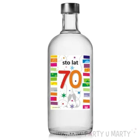 etykieta na butelke urodziny 70 rainbow 85x120 mm 5 szt