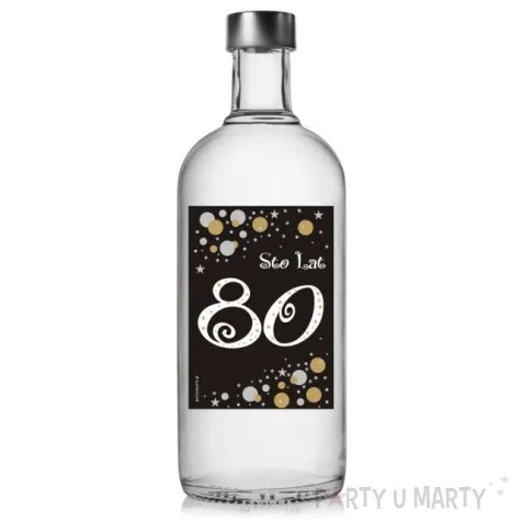 etykieta na butelke urodziny 80 gold 85x120 mm 5 szt