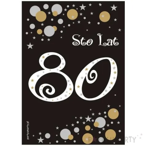 etykieta na butelke urodziny 80 gold 85x120 mm 5 szt