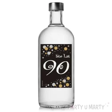 etykieta na butelke urodziny 90 gold 85x120 mm 5 szt