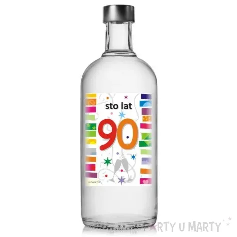 etykieta na butelke urodziny 90 rainbow 85x120 mm 5 szt