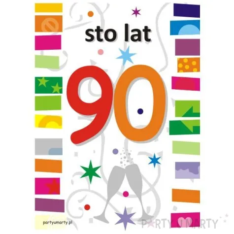 etykieta na butelke urodziny 90 rainbow 85x120 mm 5 szt