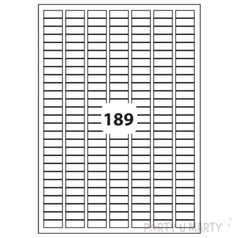 etykieta samoprzylepna a4 189 x 25x10mm d rect 100szt