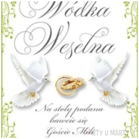 etykiety na butelke wodka weselna bezowo zielona dekoracjepolska 25szt
