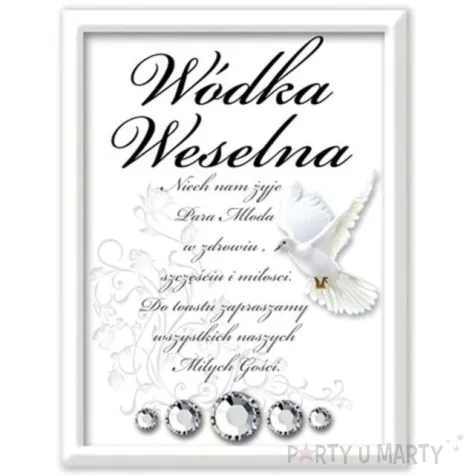 etykiety na butelke wodka weselna bialo czarna dekoracjepolska 25szt