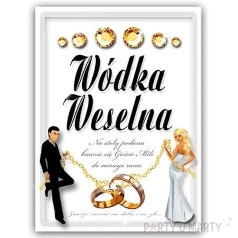 etykiety na butelke wodka weselna bialo zlota dekoracjepolska 25szt