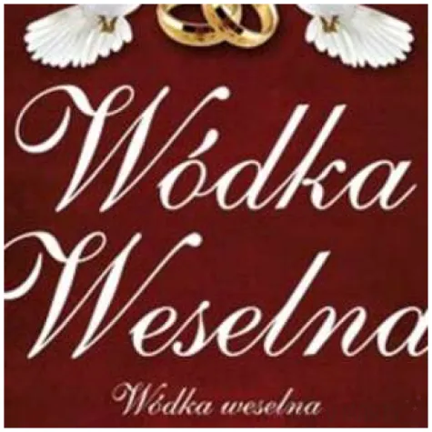 etykiety na butelke wodka weselna brazowa dekoracjepolska 25szt
