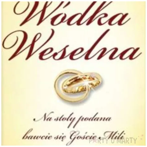 etykiety na butelke wodka weselna kremowo brazowa dekoracjepolska 25szt
