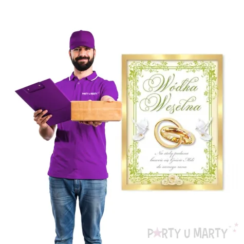 etykiety na butelke wodka weselna zloto zielona dekoracjepolska 25szt