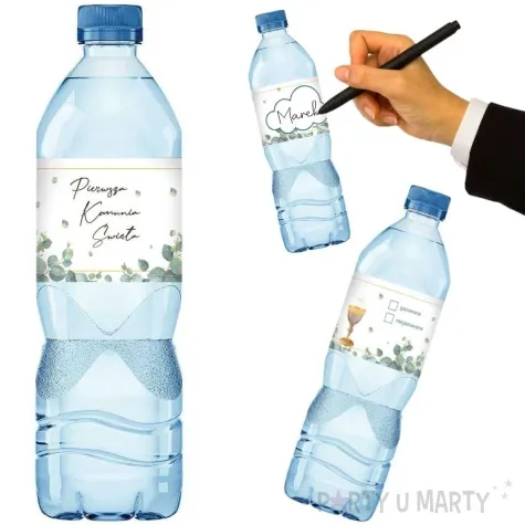 etykiety na wode mineralna komunia swieta eukaliptus z hostia 45x225 mm 3 szt