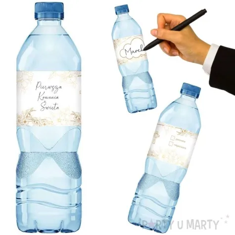 etykiety na wode mineralna komunia swieta gold line 45x225 mm 3 szt