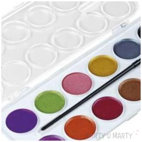 farby akwarelowe metaliczne z pedzelkiem mix fun joy 12 szt