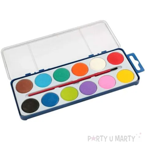 farby akwarelowe szkolne z pedzelkiem mix fun joy 12 szt